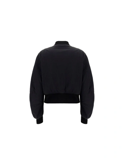 Off-white Embroidered Logo Bomber Jacket In Black