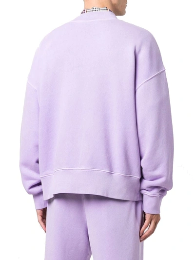 Shop Palm Angels Purple Sweatshirt