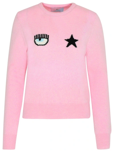Shop Chiara Ferragni Women's Pink Wool Sweater