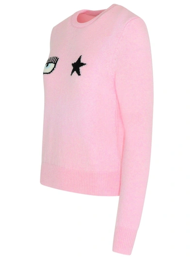 Shop Chiara Ferragni Women's Pink Wool Sweater