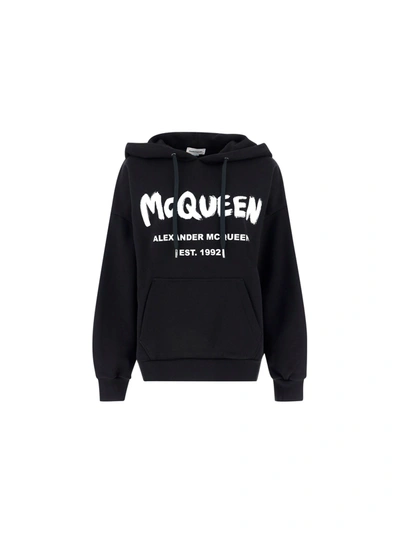 Shop Alexander Mcqueen Women's Black Cotton Sweatshirt