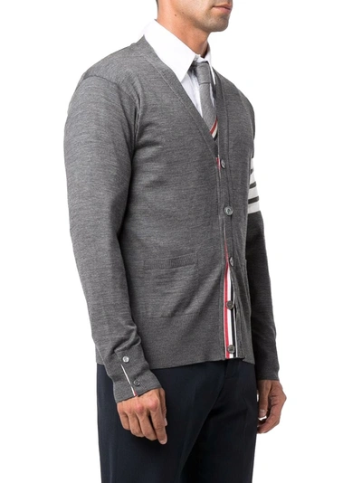 Shop Thom Browne Men's Grey Wool Cardigan