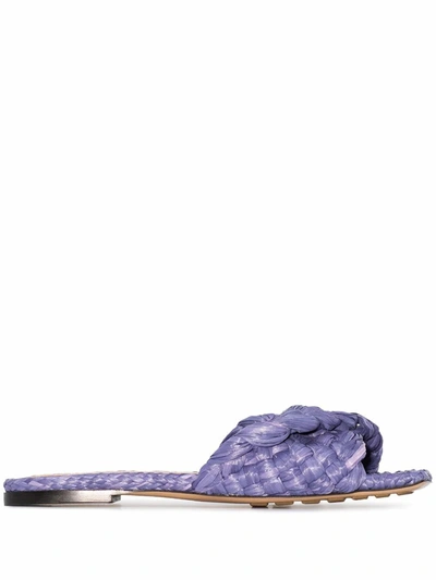 Shop Bottega Veneta Women's Purple Canvas Sandals
