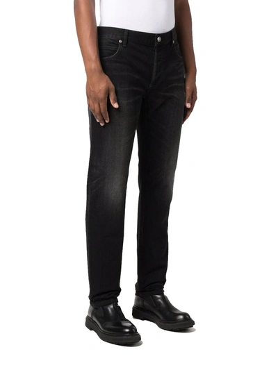 Balmain Men's Black Cotton Jeans | ModeSens