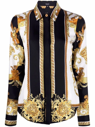 Shop Versace Women's Black Silk Shirt