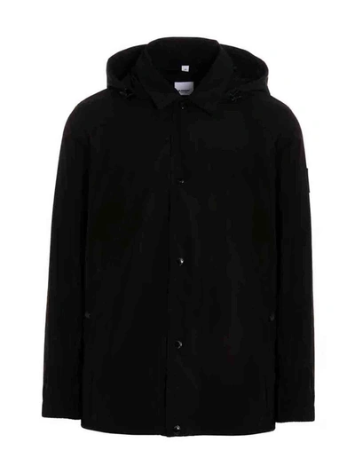 Shop Burberry Men's Black Other Materials Outerwear Jacket