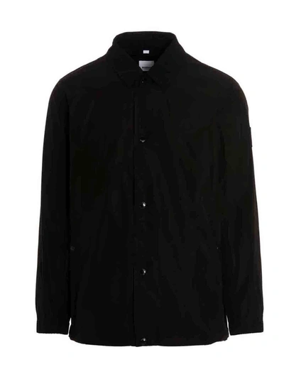 Shop Burberry Men's Black Other Materials Outerwear Jacket