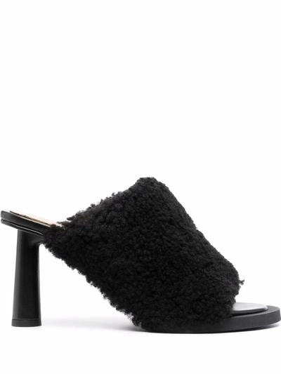 Shop Jacquemus Women's Black Leather Sandals