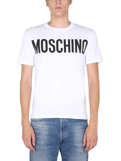 Shop Moschino Men's White Other Materials T-shirt