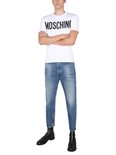 Shop Moschino Men's White Other Materials T-shirt