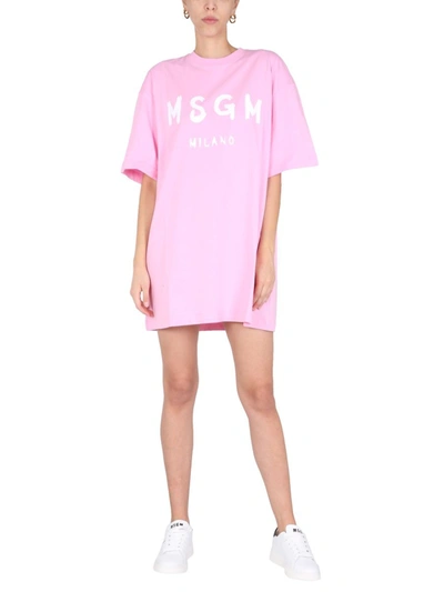 Shop Msgm Women's Pink Other Materials Dress