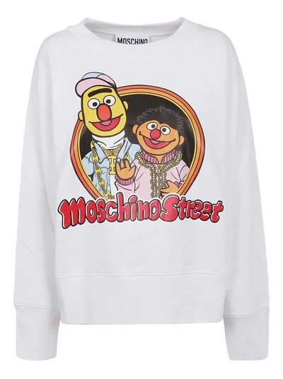 Shop Moschino Women's White Cotton Sweatshirt