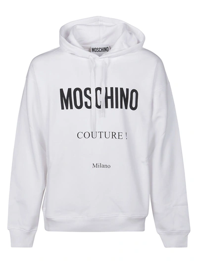 Moschino Logo-print Cotton Hoodie In White