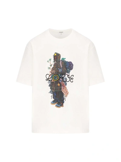 Shop Loewe Men's White Other Materials T-shirt