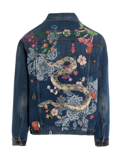 Shop Etro Men's Blue Other Materials Outerwear Jacket