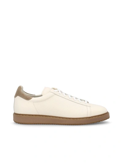 Shop Brunello Cucinelli Men's Light Blue Other Materials Sneakers