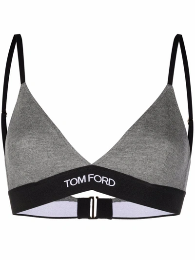Shop Tom Ford Women's Grey Cashmere Bra