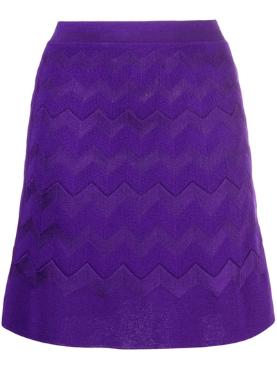 Shop Missoni Women's Purple Wool Skirt