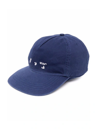 Shop Off-white Men's Blue Cotton Hat