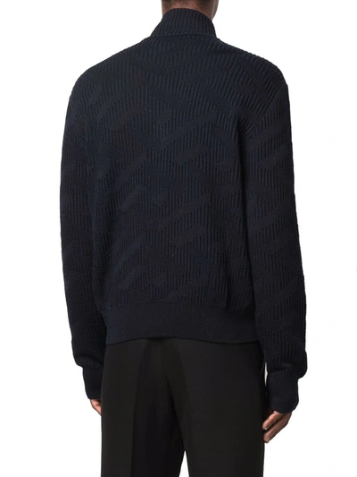 Shop Versace Men's Blue Wool Sweater
