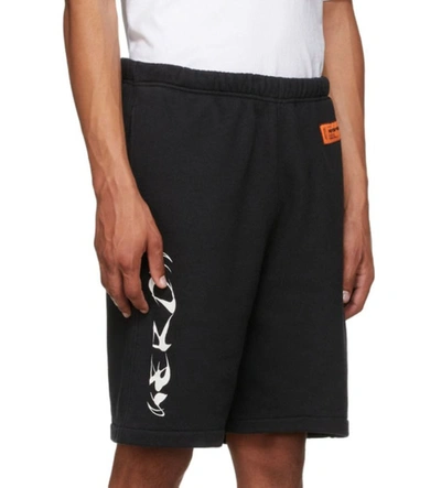 Shop Heron Preston Men's Black Cotton Shorts