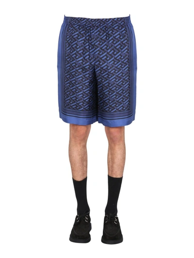 Shop Versace Men's Blue Other Materials Shorts