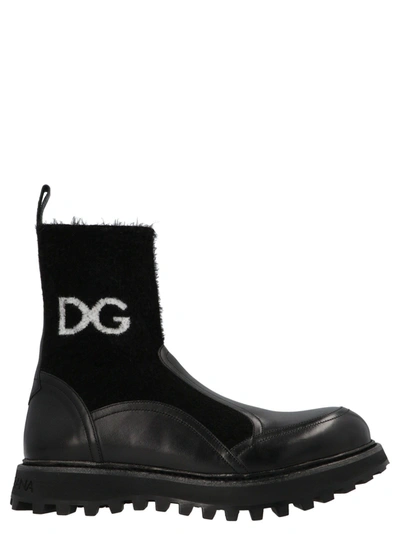 Shop Dolce E Gabbana Men's Black Other Materials Ankle Boots