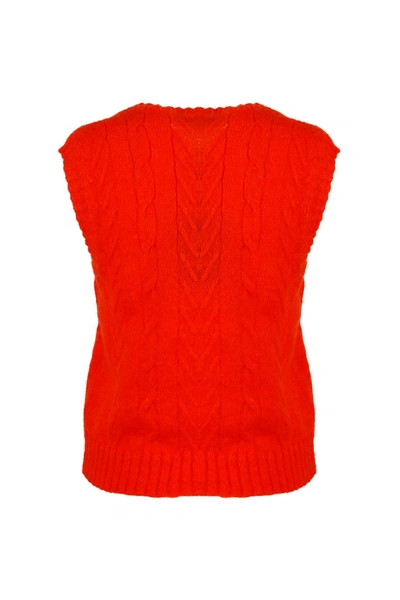 Shop Etro Women's Orange Wool Vest In Red