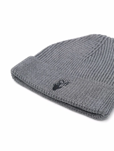 Shop Off-white Men's Grey Wool Hat