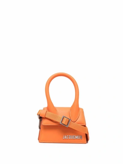 Shop Jacquemus Men's Orange Leather Handbag