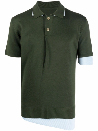 Shop Jacquemus Men's Green Wool Polo Shirt