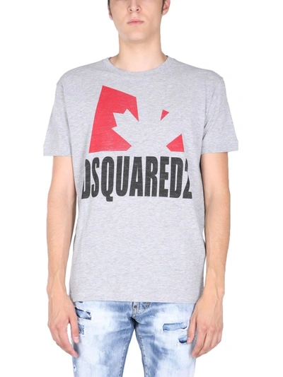 Shop Dsquared2 Men's Grey Cotton T-shirt