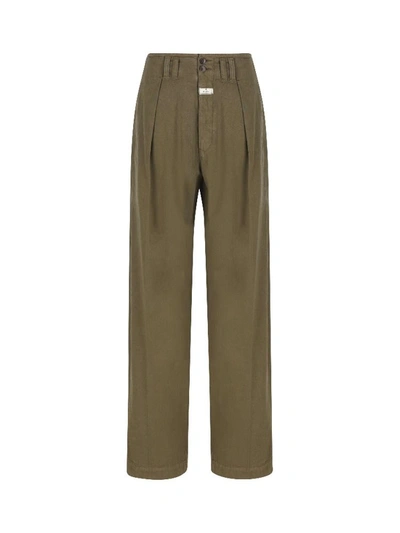 Shop Etro Women's Green Cotton Pants