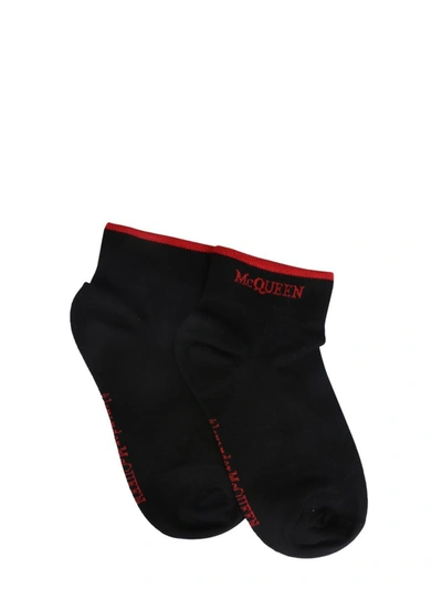 Shop Alexander Mcqueen Women's Black Other Materials Socks