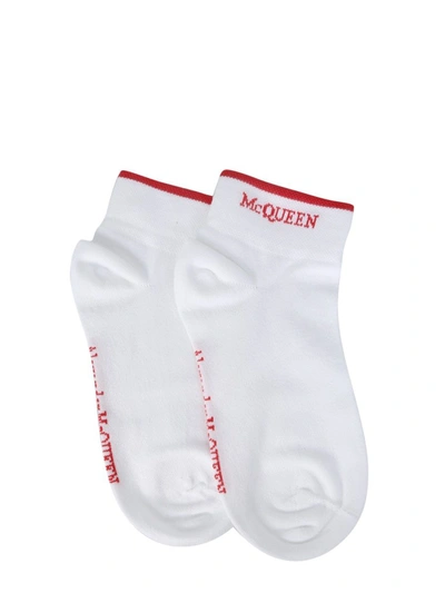 Shop Alexander Mcqueen Women's White Other Materials Socks