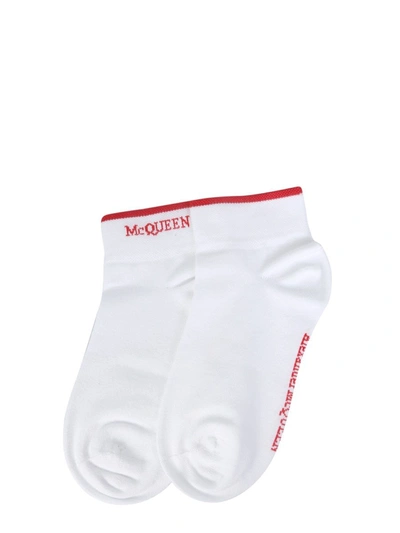 Shop Alexander Mcqueen Women's White Other Materials Socks