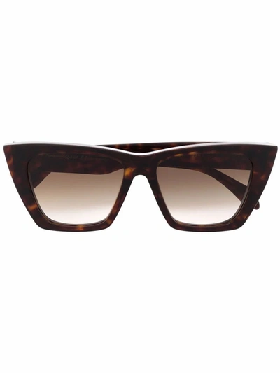 Shop Alexander Mcqueen Women's Brown Acetate Sunglasses