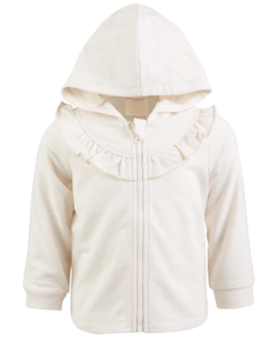 Shop First Impressions Baby Girls Ruffle Hoodie, Created For Macy's In Pebble Hthr