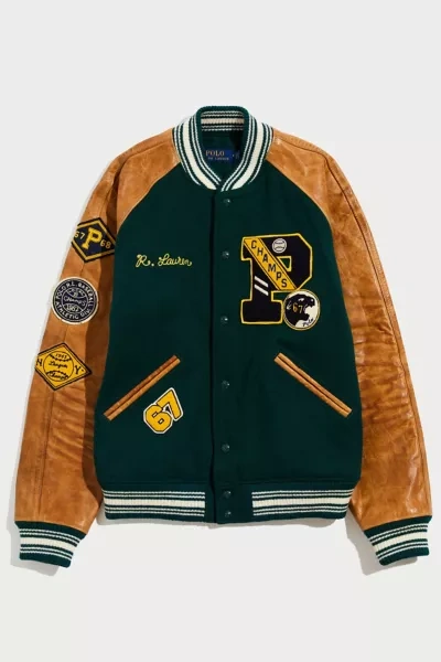 VARSITY JACKET GREEN / CREAM –