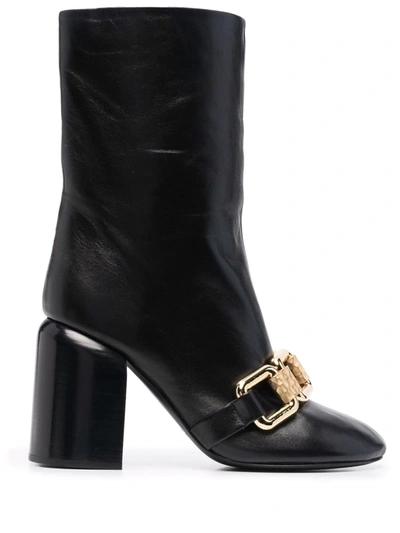 Shop Jil Sander Chain-link Trim Boots In Schwarz