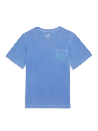 Shop Vineyard Vines Little Boy's & Boy's Neon Vintage Whale Pocket T-shirt In Tide Blue