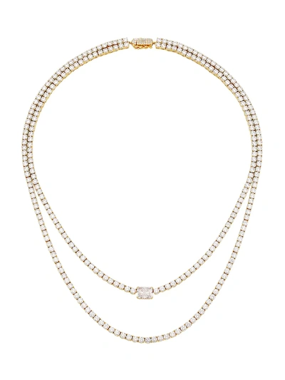 Shop Adriana Orsini Stunner 18k Goldplated & Cubic Zirconia Layered Necklace