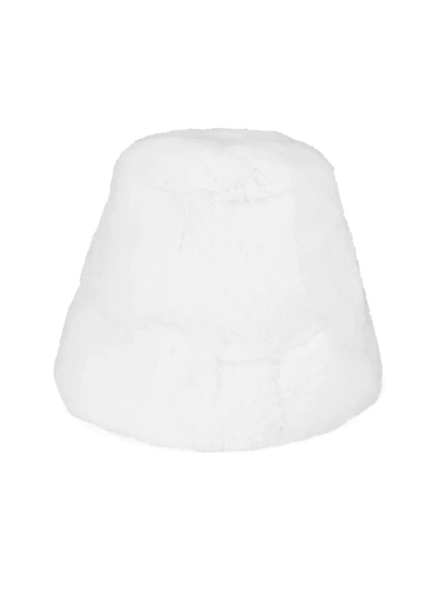 Shop Adrienne Landau Rex Rabbit Bucket Hat In White