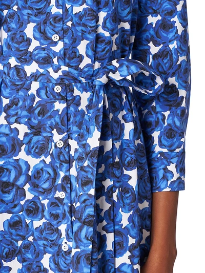 Shop Carolina Herrera Women's Floral Shirtdress In Blue Multi