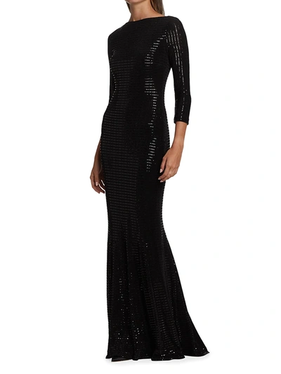 Shop Talbot Runhof Sequin-embellished Gown In Black