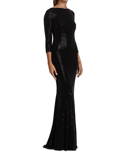 Shop Talbot Runhof Sequin-embellished Gown In Black