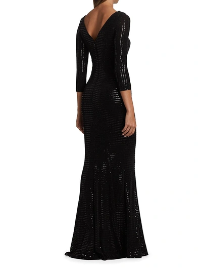 Shop Talbot Runhof Sequin-embellished Gown In Black