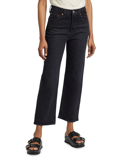Shop Levi's Ribcage Straight Ankle Jeans In Black