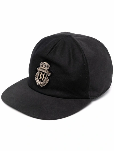 Shop Billionaire Logo-embroidered Wool Cap In Schwarz