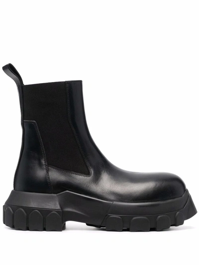 Shop Rick Owens Chunky Leather Boots In Schwarz